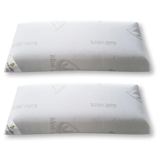 SEASONS - Pack 2 Almohadas Viscoelásticas 70 cm, Antiácaros y Antibacterias, Tejido con Hilo de Plata y Aloe Vera, Doble Funda, Tratamiento con Limpieza de Ozono, Fabricado en España