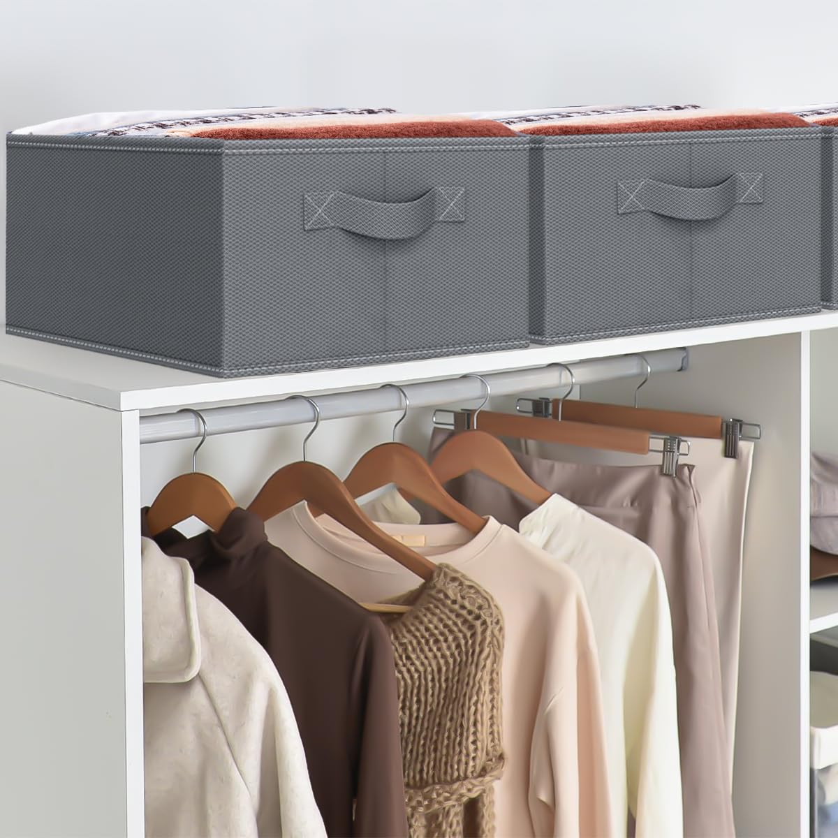 Niviy Organizador Armario Ropa Caja Ordenar Pantalones Plegable para Jeans,Bufanda,Camisetas Separadores De Cajones con 7 Compartimentos 44x30x20cm 2PCS