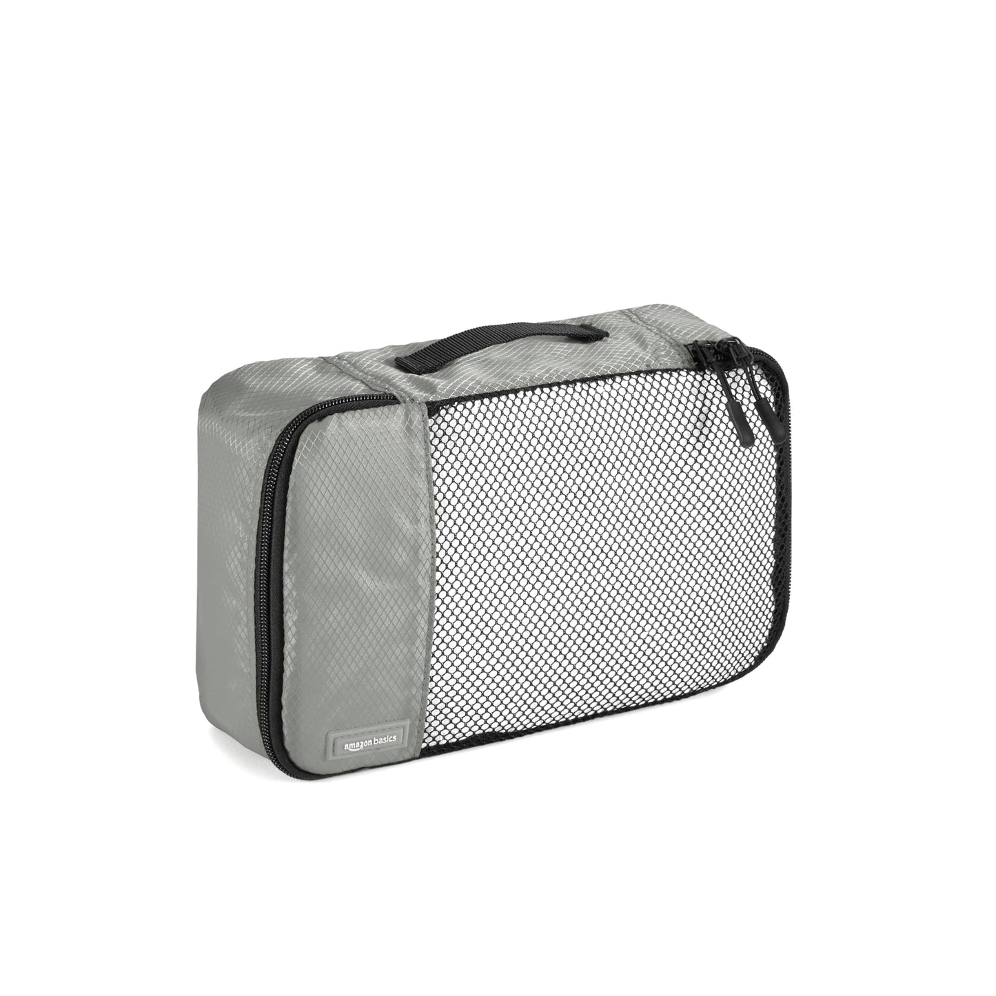 Amazon Basics Organizador Para Maletas, Organizadores de Viaje, con Cremallera, Juego de 4 Bolsas, Grande/Mediano/Pequeño/Delgado, Gris